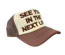 KML ‘NEXT LIFE' Trucker Hat (Cream/Mocha) - FRESH N FITTED