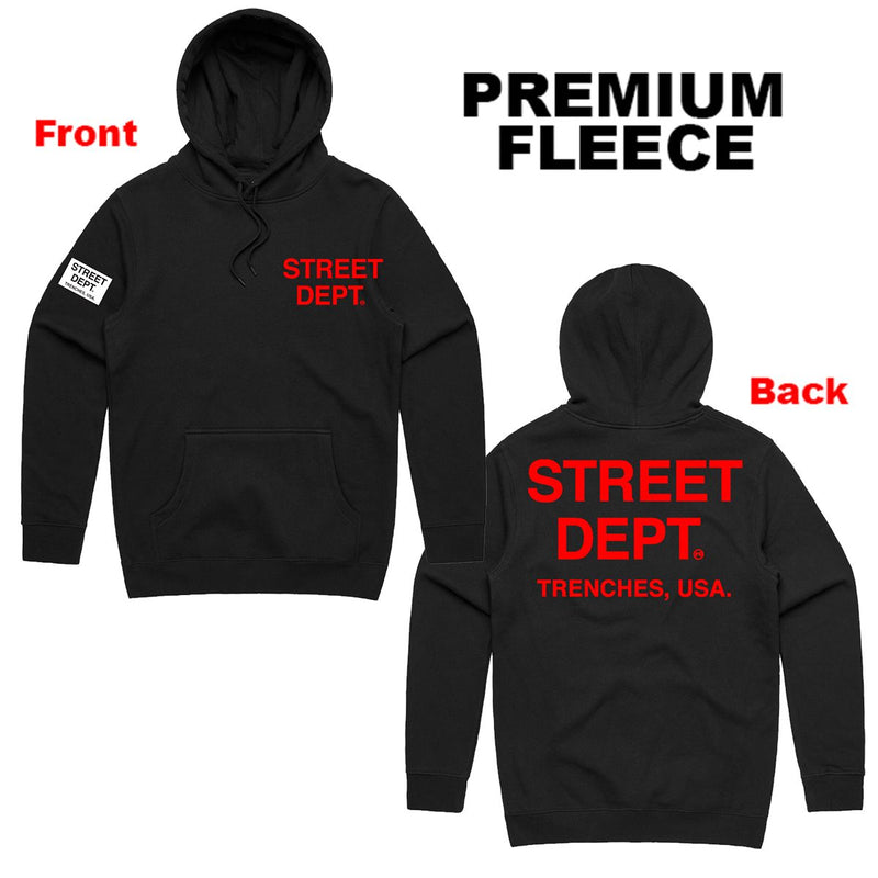 PG Apparel 'Street Dept' Hoodie (Black/Red) STDPT400