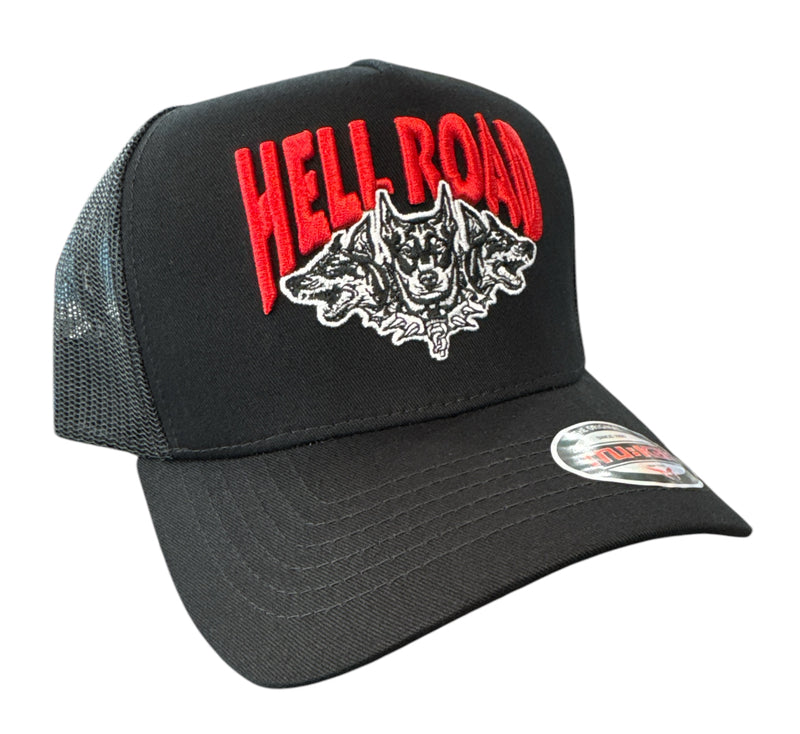 MUKA 'Hell Road' Trucker Hat (Black) T5480 - FRESH N FITTED