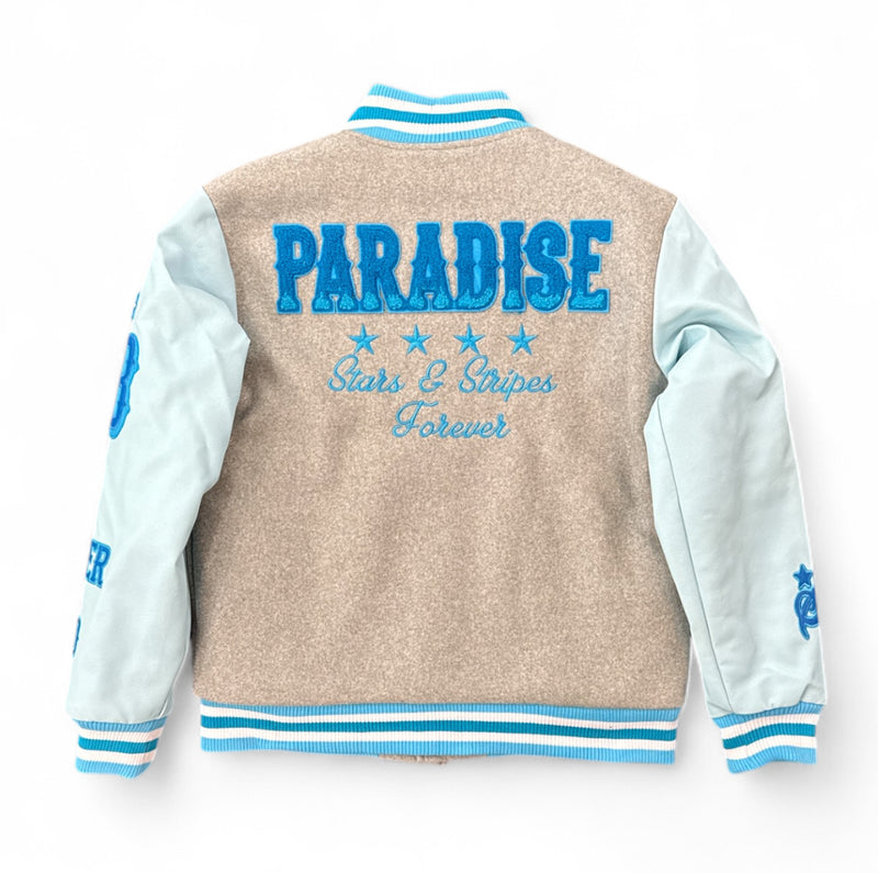 Rebel Minds Kids 'Fearless Soul' Melton Varsity Jacket (H.Grey) 852-B561 - FRESH N FITTED