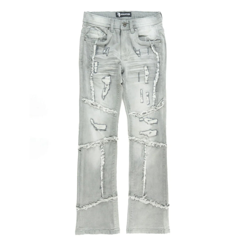 Makobi Kids "Giannos" Stacked Denim (Gray) B1997