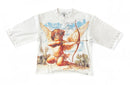 Highly Undrtd 'UN Existence' 3/4 Sleeve Rhinestone Cropped T-Shirt (White) HF5504 - FRESH N FITTED