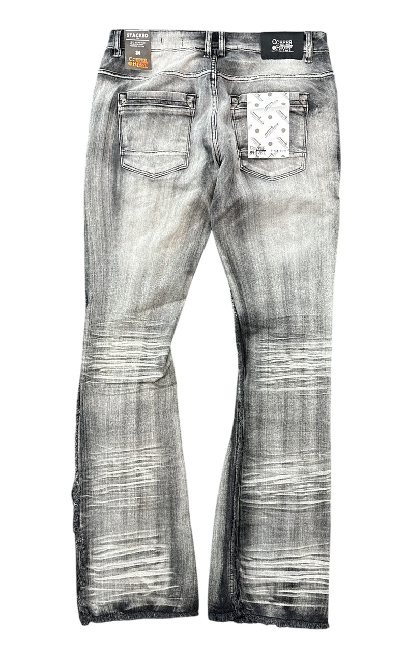 Copper Rivet 'Rip and Repair' Stacked Denim (BKS) 433077