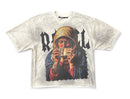 Rebel Minds 'Smells Like Cash' Cropped T-Shirt in Cream