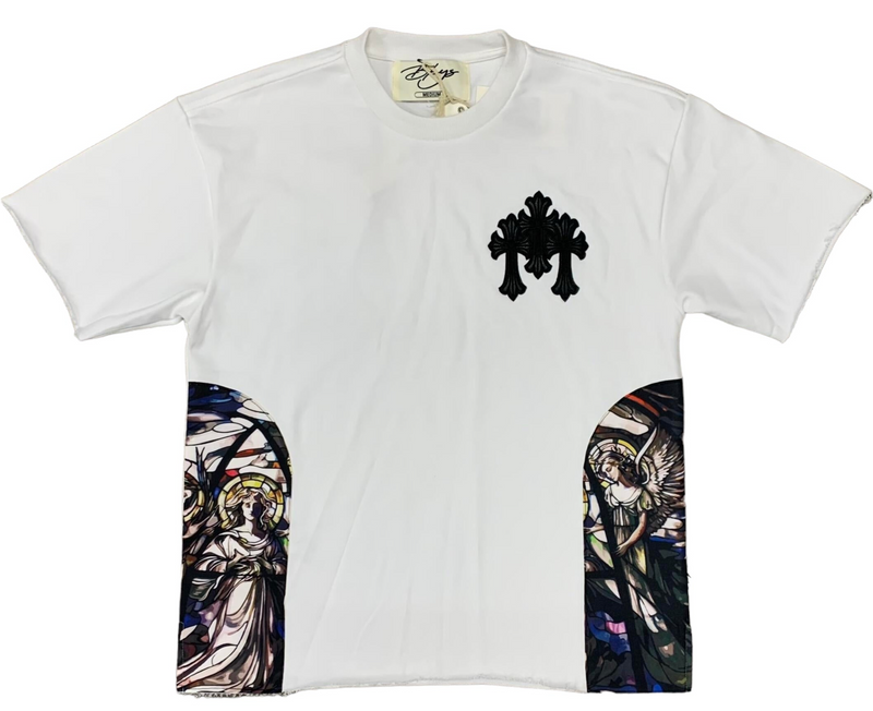 BKYS 'Satin Applique' Terry T-Shirt (Off White) T1089 - FRESH N FITTED-2 INC