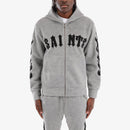 Copper Rivet 'Saints' Mohair Pearl Embroidery Zip Hoodie (Gray) 531081 - FRESH N FITTED