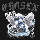 Papercut 'Chosen' Oversized Rhinestone Cropped T-Shirt (Black) - FRESH N FITTED