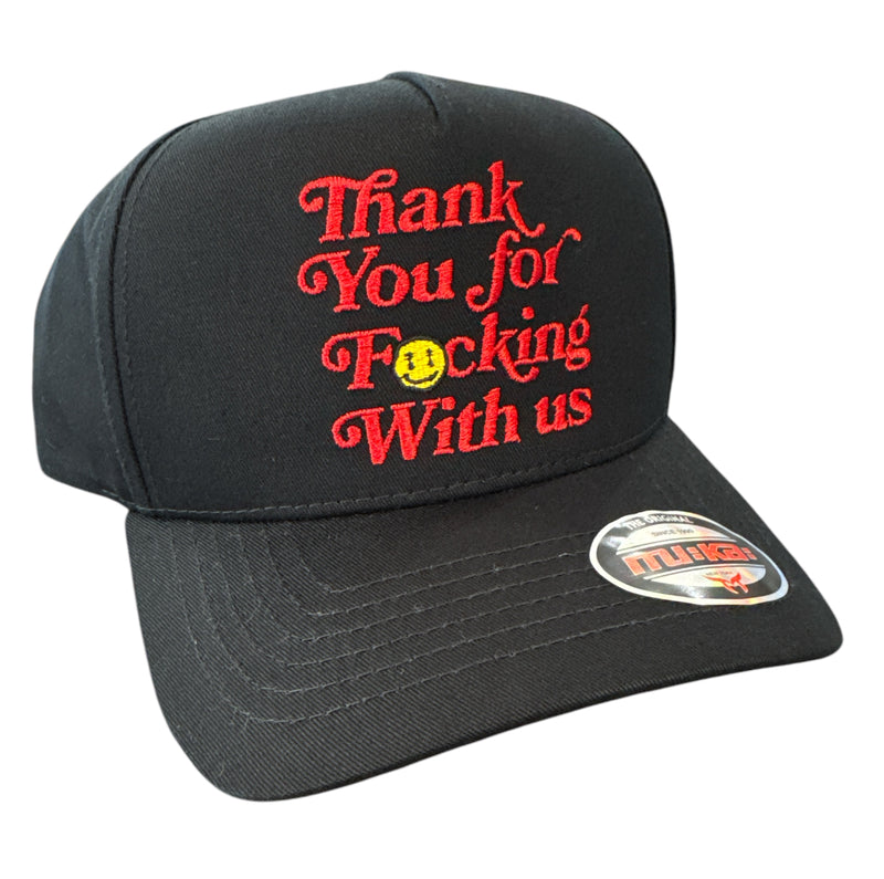 MUKA 'Thank You' Snapback Hat (Black) S4476 - FRESH N FITTED
