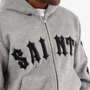 Copper Rivet 'Saints' Mohair Pearl Embroidery Zip Hoodie (Gray) 531081 - FRESH N FITTED