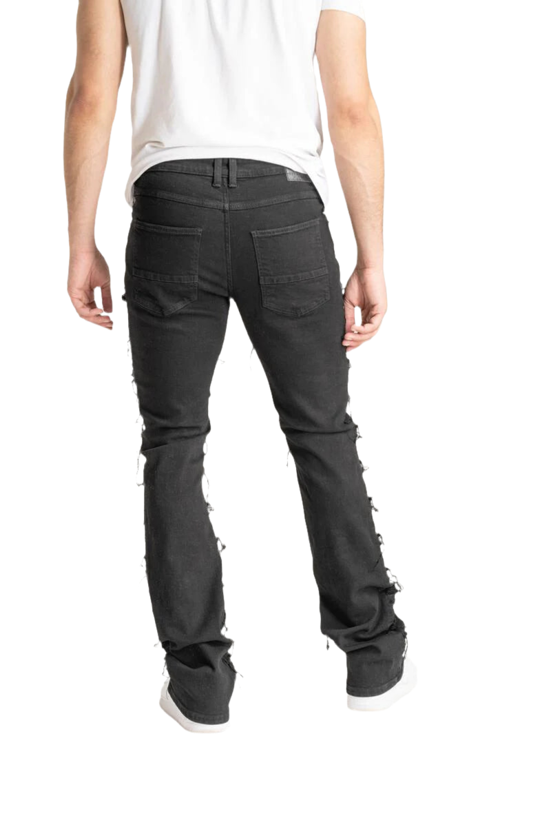 Spark Stretch Distressed Stack Denim (Jet Black) S3016