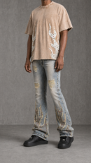 Rebel Denim 'Firefest' Cropped T-shirt (Khaki) 652-168
