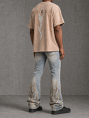 Rebel Denim 'Firefest' Cropped T-shirt (Khaki) 652-168