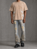 Rebel Denim 'Firefest' Cropped T-shirt (Khaki) 652-168