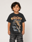 Rebel Minds Kids 'Masterpiece' Cropped Shirt (Black) 612-11103