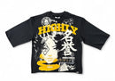 Highly Undrtd 'INFNT Possibility' 3/4 Sleeve Rhinestone Cropped T-Shirt (Black) HF5501 - FRESH N FITTED