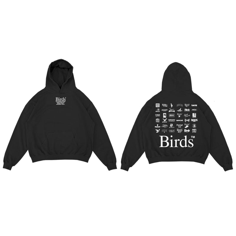 Birds "Logo" Onyx Black Premium Oversized Hoodie - Fresh N Fitted Inc