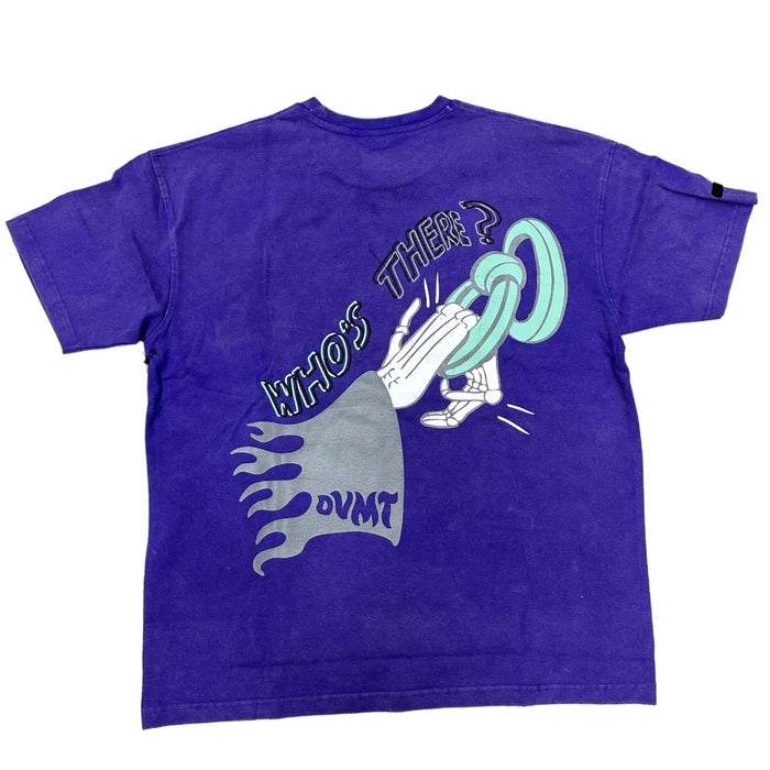 DVMT 'Knock Knock' Over Sized Acid Wash T-Shirt (Purple) 741-175 - FRESH N FITTED-2 INC