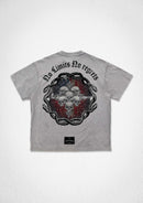 First Row ‘Shadow Worship Grave HYMN’ T-Shirt in Light Grey