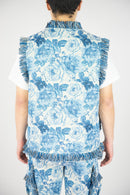 Rebel Minds 'Flowers' Tapestry Vest (Blue) 641-595 - FRESH N FITTED