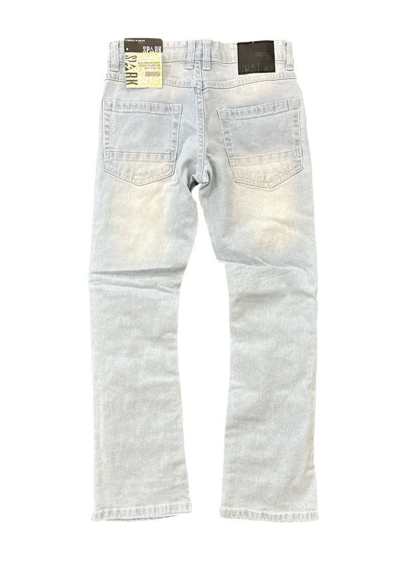 Spark Kids 'Rip & Repair' Stack Denim (Light Blue) K3016