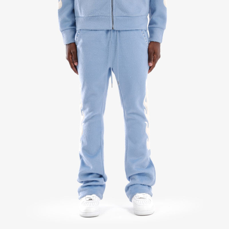 Copper Rivet 'Saints' Mohair Pearl Stacked Sweat Pants (Light Blue) 531581 - FRESH N FITTED