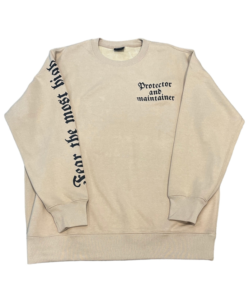 Protector and Maintainer 'Fear The Most High' Crewneck (Khaki)