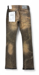 Liquid Crystal 'S&B Crystals' Stacked Rhinestone Denim (Copper Black) JTF2316 - FRESH N FITTED