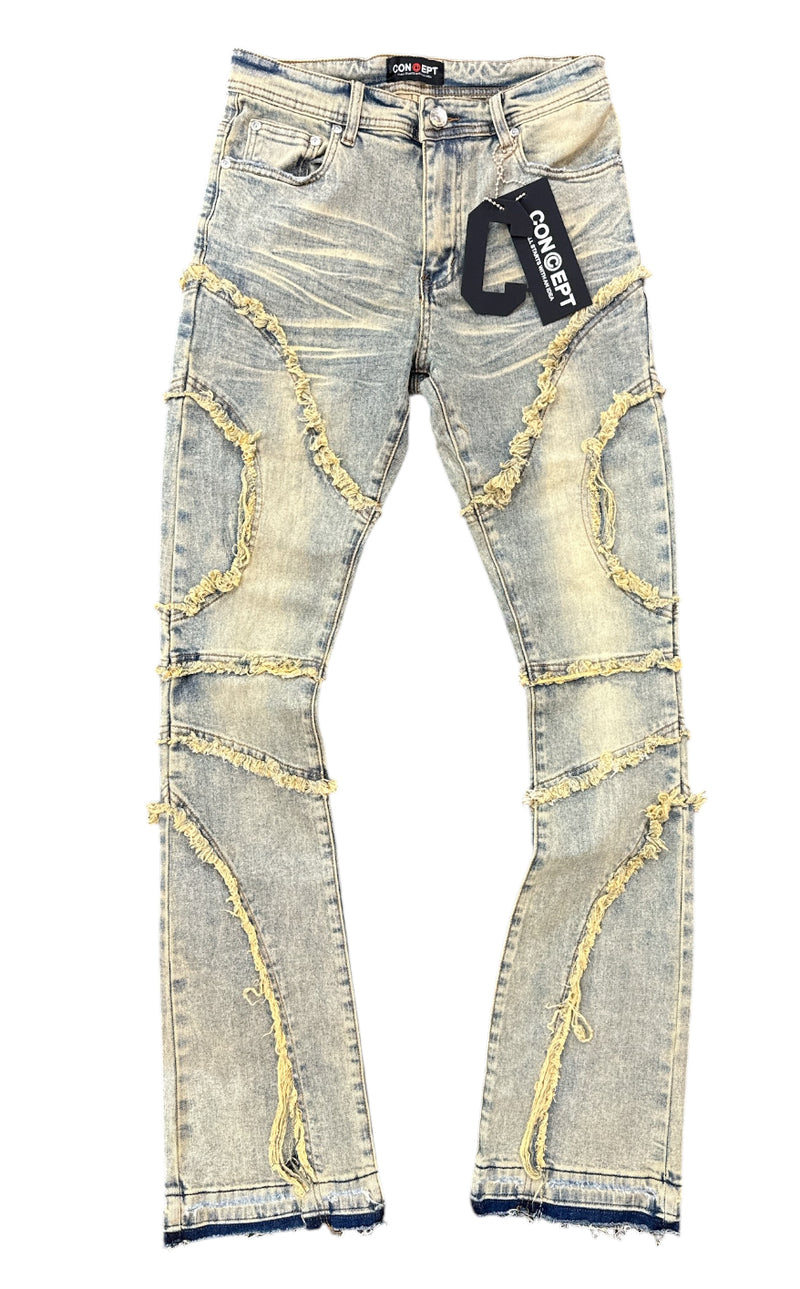 Concept LA 'Enzo' Stacked Jeans (Vintage Blue) J-044