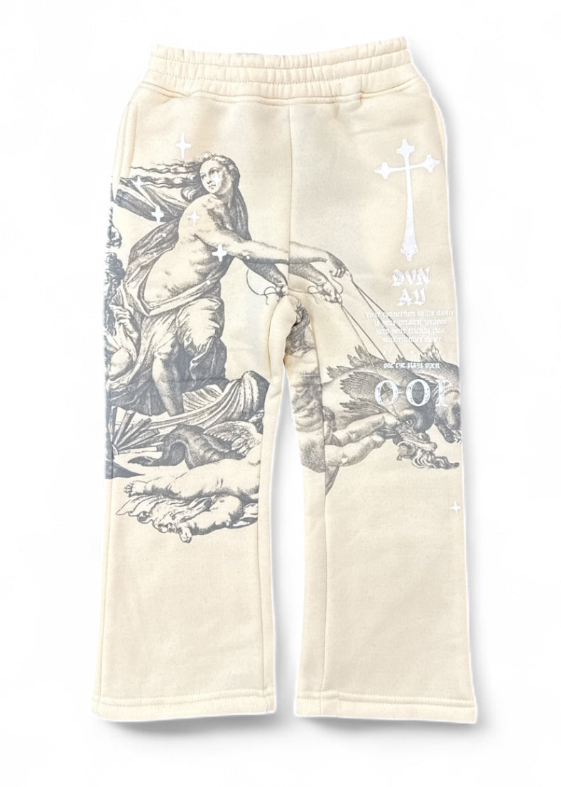 Highly Undrtd Kids 'Divine' Stacked Joggers (Ivory) UF5203K - FRESH N FITTED