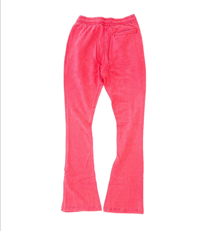 Ring Spun 'Acid Washed' Stacked Fleece Pants (Red) 341-401 - FRESH N FITTED-2 INC