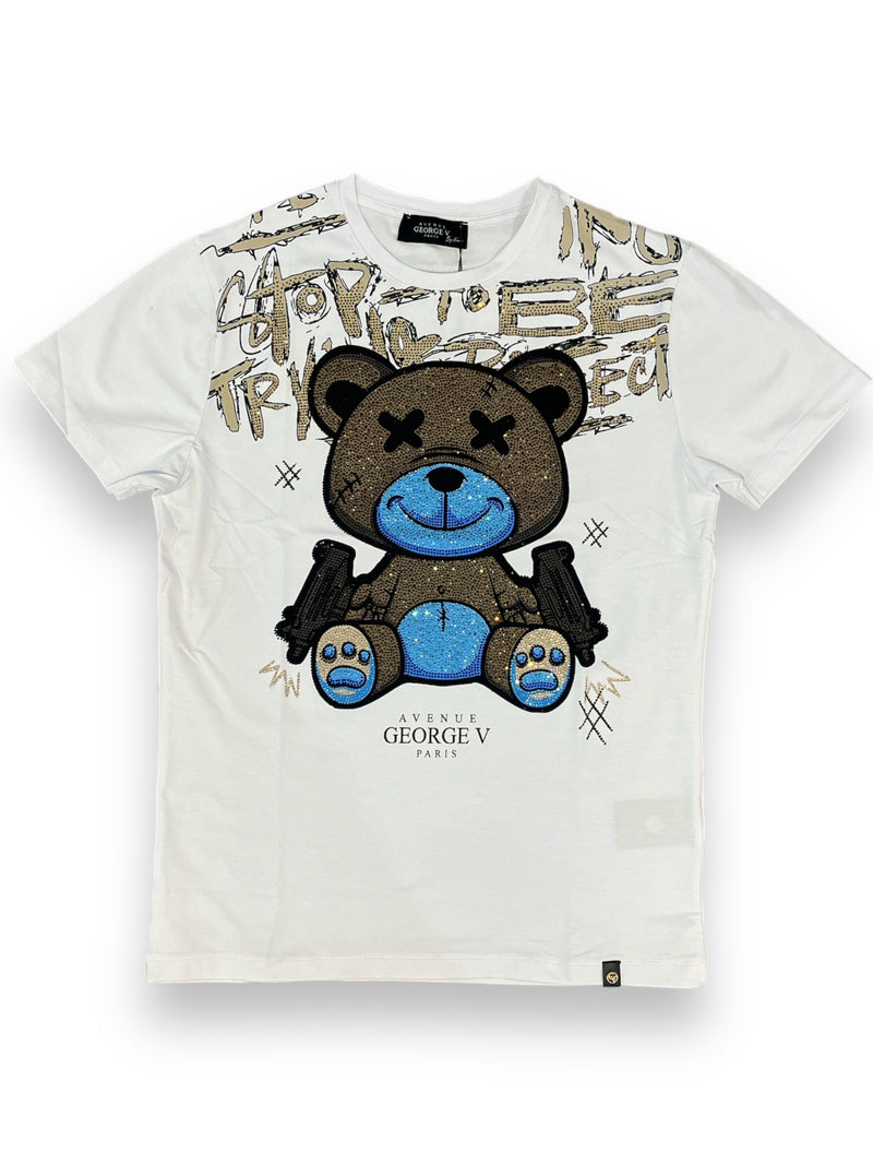 George V 'Uzi Bear' Tee (White) GV-S2704 - FRESH N FITTED-2 INC