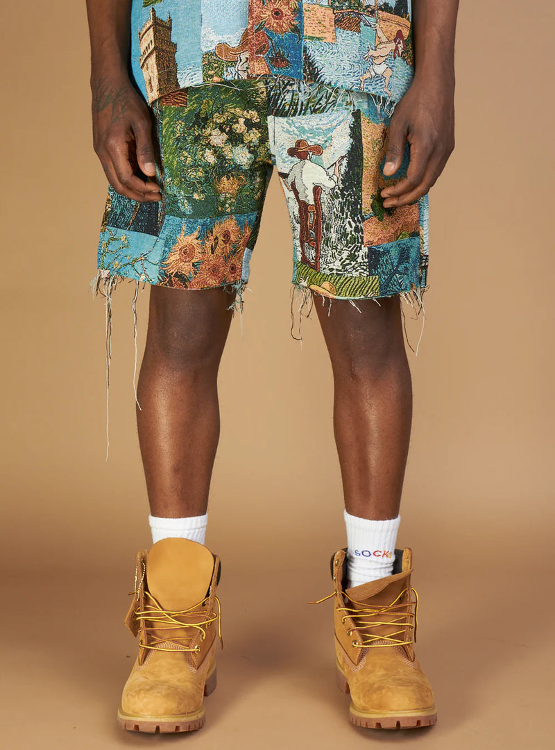 Majestik 'Van Gogh' Tapestry Jacquard Shorts (Lt. Blue)