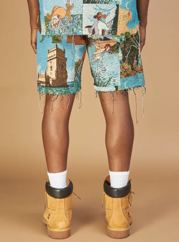 Majestik 'Van Gogh' Tapestry Jacquard Shorts (Lt. Blue)