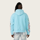 Smoke Rise 'Racing' Double Layer Cropped Hoodie (Sky BL.) FO26S428