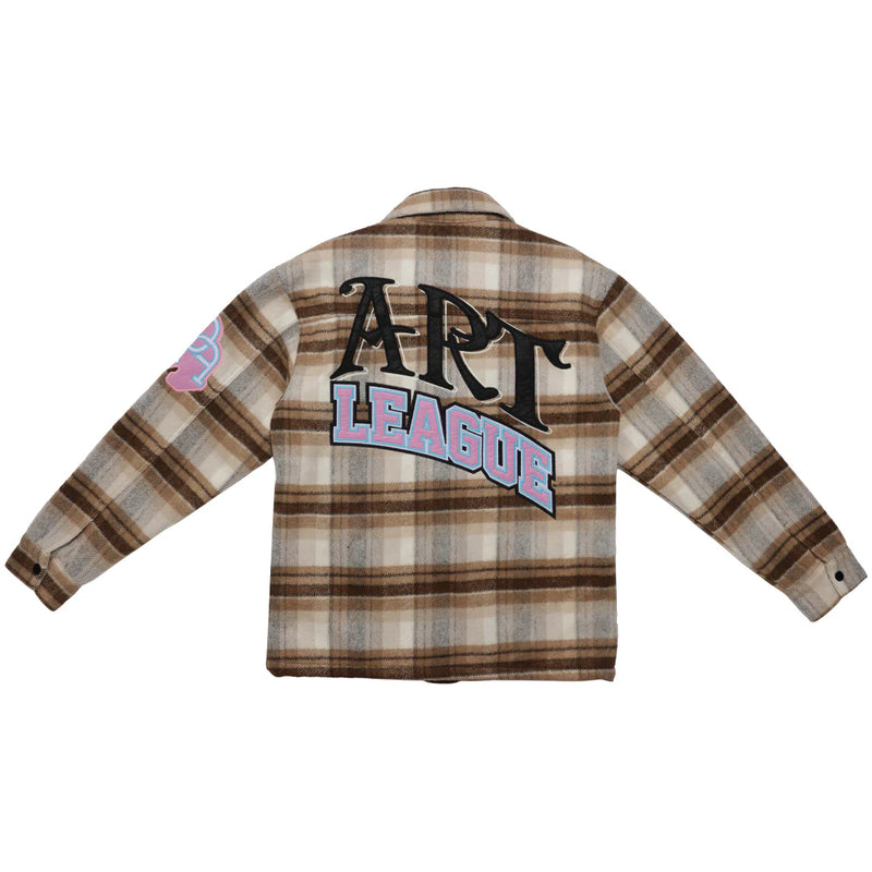 First Row 'Art League' Multi Patches Shacket (Brown) FRJ2064A