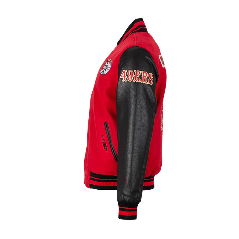 Pro Standard 'San Francisco 49ers Split Logo' Varsity Jacket (Red) Fs46410391