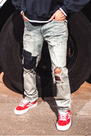 KDNK Block Stacked Denim KND4504 (Steel Blue) - FRESH N FITTED