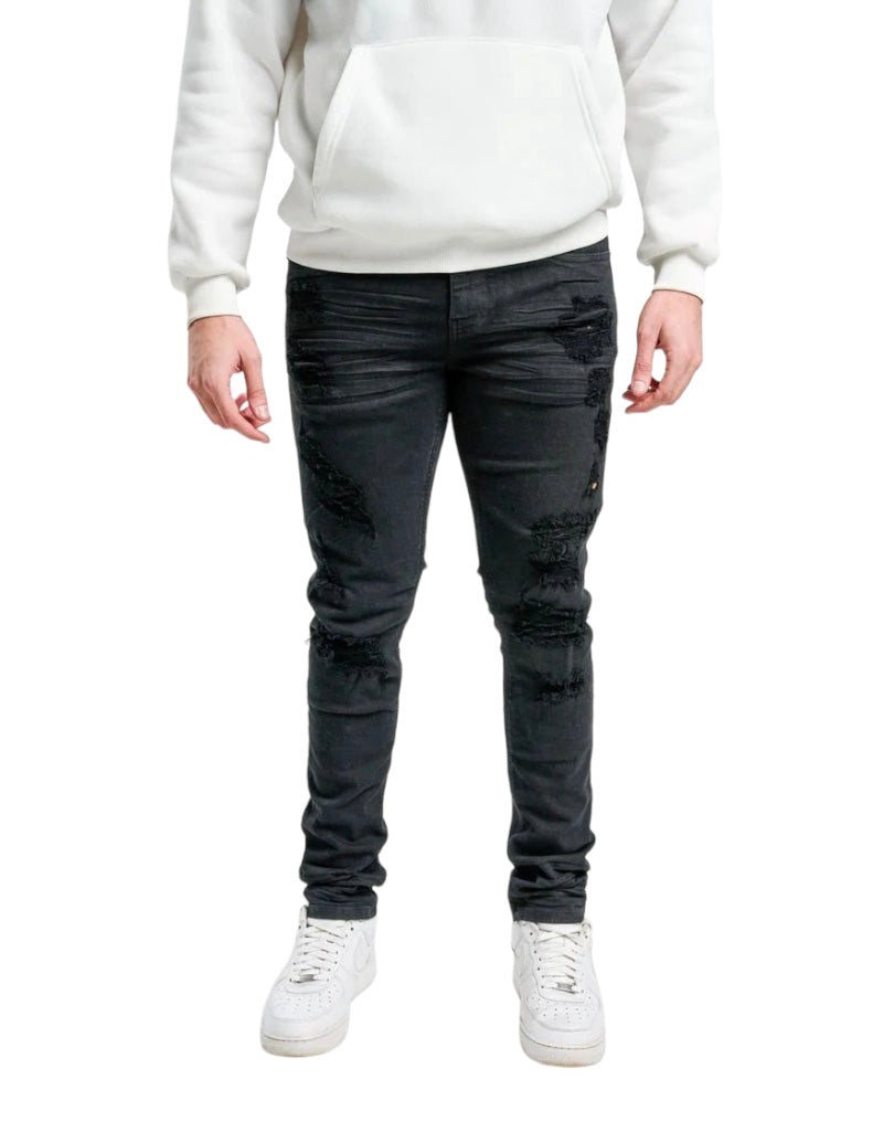 Spark Slim Fit Stretch Denim (Black) S4405