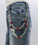 Kind Red 'Rhinestone' Pocket Chain (Silver/Red) - FRESH N FITTED