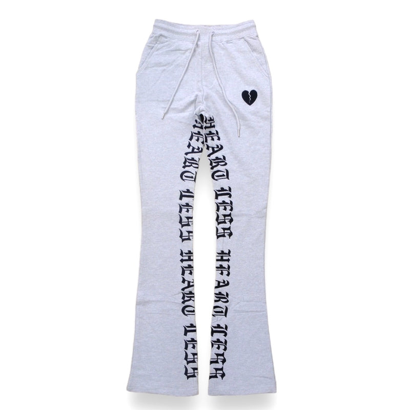 Focus 'Heartless' Stacked Sweatpants (Grey)