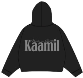 KML 'PEACE’ Cropped Hoodie (Black)