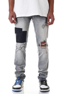 KDNK Block Stacked Denim KND4504 (Steel Blue) - FRESH N FITTED