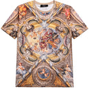 T-shirt with classical art design on a white background