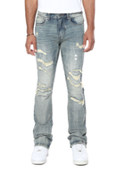 Smoke Rise 'Vintage Washed' Stacked Flare Denim (Topaz Blue) JP24702 - FRESH N FITTED