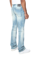 Smoke Rise 'Vintage Washed' Stacked Flare Denim (Adonis Blue) JP24702 - FRESH N FITTED