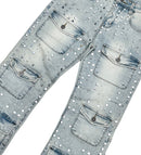 Vicious Denim 'Silver Studded' Straight Denim (Light Blue) VC754 - FRESH N FITTED