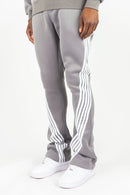 Rebel Minds 'Five Stripes' Stacked Sweatpants in Grey W/White