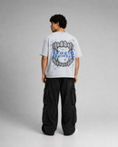 Smoke Rise 'Rhinestone Dystopia' Wide Crop Shirt (Grey) KT26S655