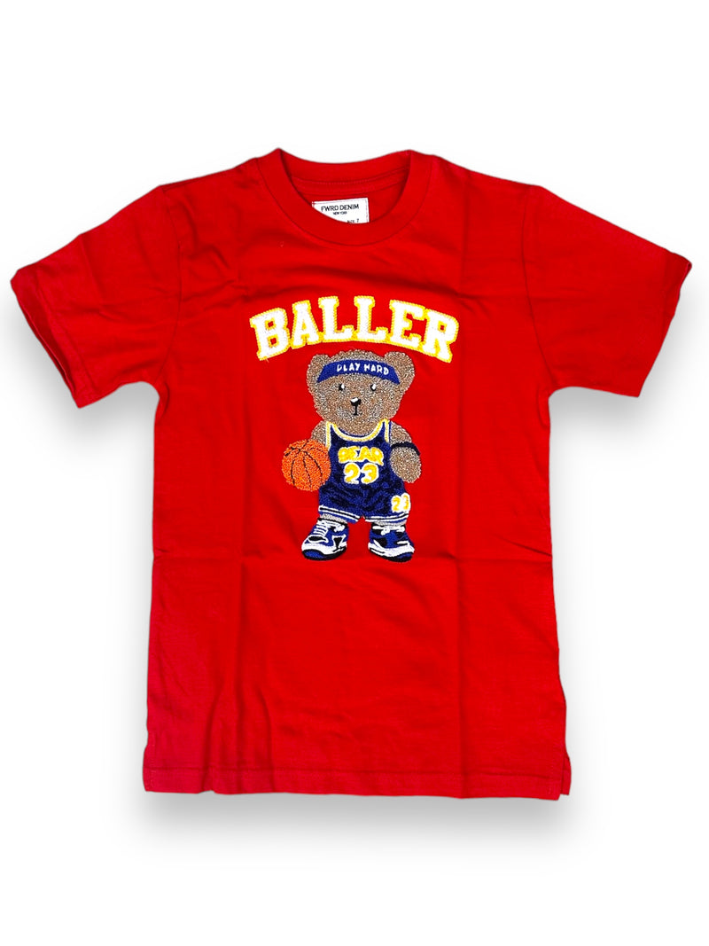 FWRD Kids 'Baller Bear' T-Shirt (Red) FW-180476