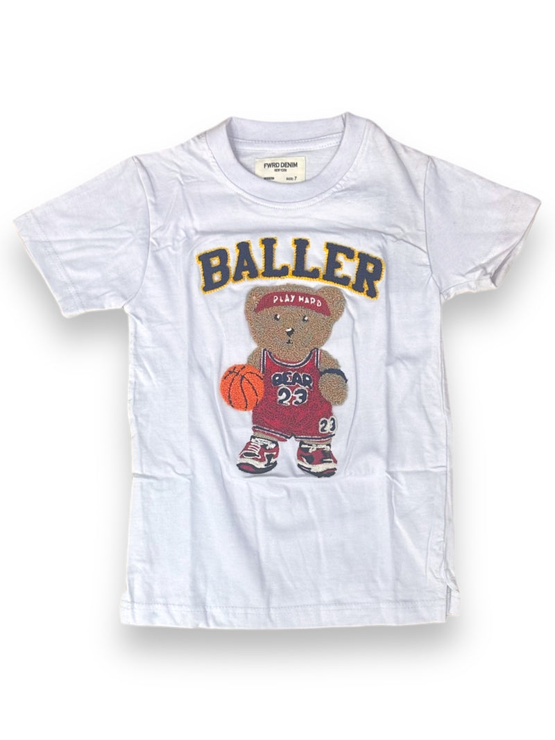 FWRD Kids 'Baller Bear' T-Shirt (White) FW-180476